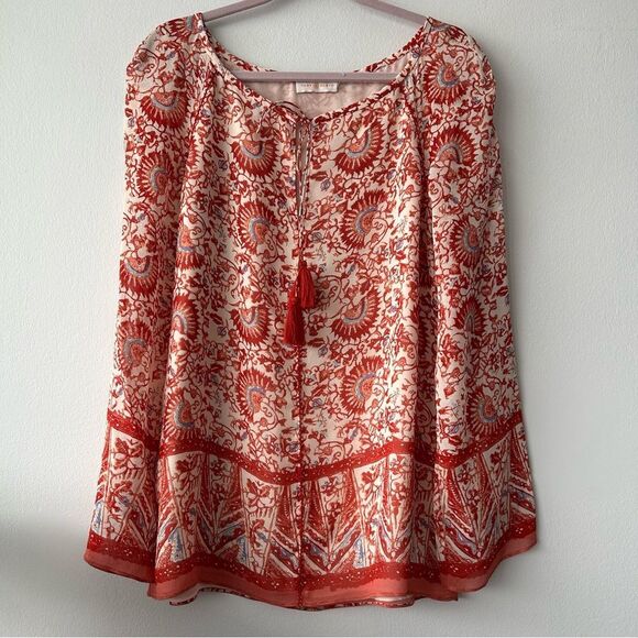 Tory Burch Floral Red and White Women's Top - Picture 1 of 13